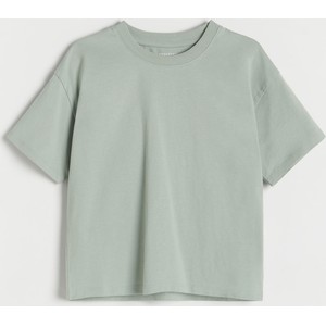 Zielona bluzka dziecięca Reserved z krótkim rękawem dla dziewczynek