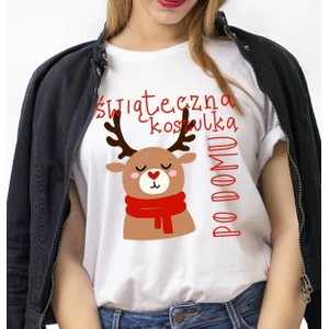 T-shirt Time For Fashion w młodzieżowym stylu w bożonarodzeniowy wzór