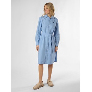 Niebieska sukienka POLO RALPH LAUREN z bawełny w stylu casual midi