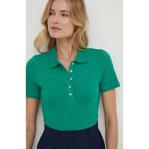 Zielona bluzka Tommy Hilfiger z krótkim rękawem w stylu casual