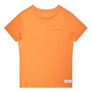 Pomarańczowa koszulka dziecięca Name it dla chłopców z krótkim rękawem