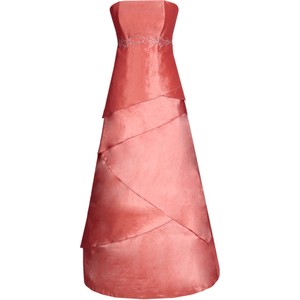 Różowa sukienka Fokus maxi rozkloszowana bez rękawów
