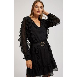 Czarna sukienka Moodo.pl w stylu casual rozkloszowana mini