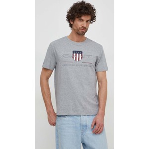 T-shirt Gant z bawełny z krótkim rękawem z nadrukiem