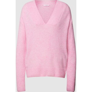 Różowy sweter Opus w stylu casual