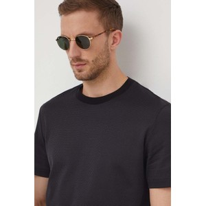 Czarny t-shirt Hugo Boss z krótkim rękawem w stylu casual