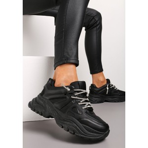 Czarne buty sportowe Renee w sportowym stylu na platformie