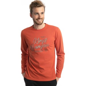 Pomarańczowy t-shirt Roadsign z bawełny z długim rękawem
