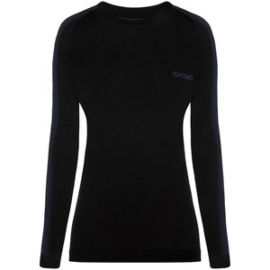 Czarna bluzka Spaio termoaktywny w stylu casual z długim rękawem