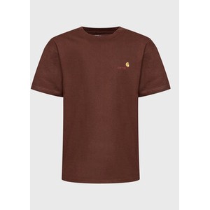 Brązowy t-shirt Carhartt WIP z krótkim rękawem w stylu casual