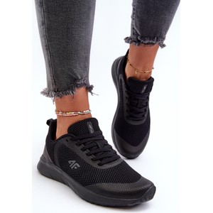 Czarne buty sportowe 4F z płaską podeszwą sznurowane