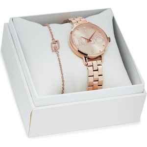 Liu-Jo Zestaw zegarek i bransoletka Liu Jo Couple Plus TLJ2041 Różowe złocenie