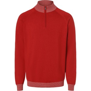 Czerwony sweter Finshley & Harding w stylu casual ze stójką z dzianiny