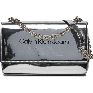 Srebrna torebka Calvin Klein na ramię matowa