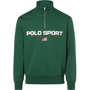 Zielona bluza Polo Sport w młodzieżowym stylu z nadrukiem