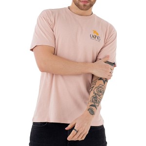 Różowy t-shirt Vans w młodzieżowym stylu