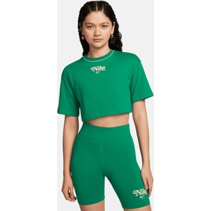 Zielona bluzka Nike w sportowym stylu z okrągłym dekoltem