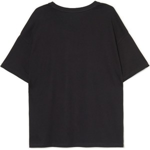 Czarny t-shirt Cropp z okrągłym dekoltem z krótkim rękawem w młodzieżowym stylu