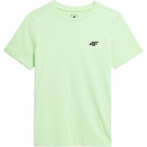 Zielona koszulka dziecięca 4F dla chłopców z bawełny