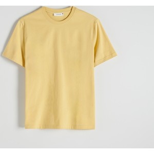 Żółty t-shirt Reserved w stylu casual