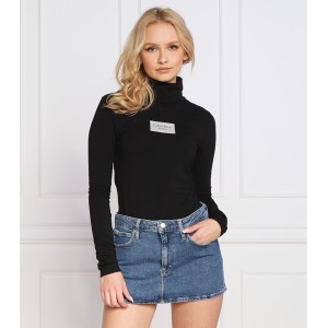 Czarna bluzka Calvin Klein z długim rękawem w stylu casual