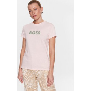 Różowy t-shirt Hugo Boss z okrągłym dekoltem