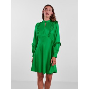 Zielona sukienka YAS z okrągłym dekoltem w stylu casual prosta