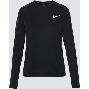 Czarna bluzka Nike w sportowym stylu z okrągłym dekoltem z długim rękawem