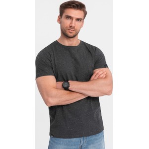 Czarny t-shirt Ombre z bawełny z krótkim rękawem w stylu casual