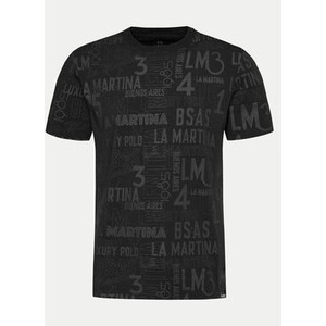 Czarny t-shirt La Martina z krótkim rękawem w młodzieżowym stylu