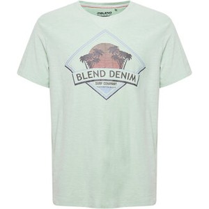 Miętowy t-shirt Blend w młodzieżowym stylu