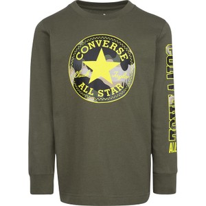 Zielona koszulka dziecięca Converse z bawełny
