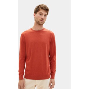 Czerwony sweter Tom Tailor z okrągłym dekoltem w stylu casual