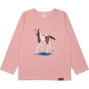 Różowa bluzka dziecięca Walkiddy z bawełny dla dziewczynek