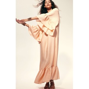 Sukienka H & M maxi z długim rękawem z tkaniny