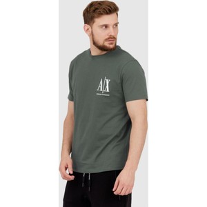 Zielony t-shirt Armani Exchange w młodzieżowym stylu z krótkim rękawem
