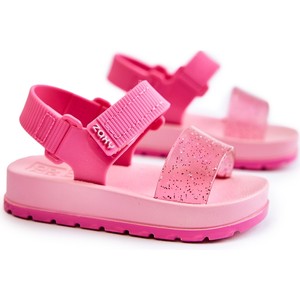 Różowe buty dziecięce letnie Zaxy na rzepy dla dziewczynek