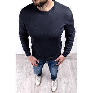 Granatowy sweter Risardi w stylu casual