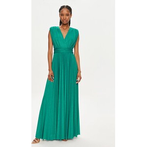 Zielona sukienka Morgan maxi z dekoltem w kształcie litery v