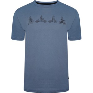 Niebieski t-shirt Dare 2b z krótkim rękawem z bawełny z nadrukiem