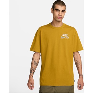 Pomarańczowy t-shirt Nike z bawełny z krótkim rękawem