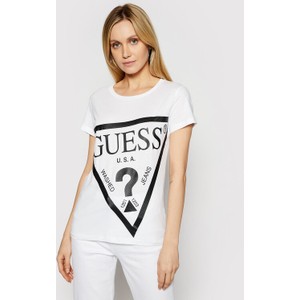 Bluzka Guess z okrągłym dekoltem w młodzieżowym stylu