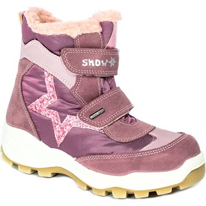 Buty dziecięce zimowe Imac dla dziewczynek ze skóry na rzepy