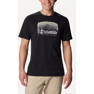 Czarny t-shirt Columbia z krótkim rękawem w stylu klasycznym