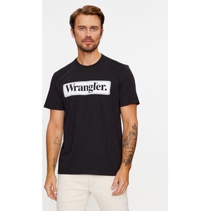 Czarny t-shirt Wrangler z krótkim rękawem w młodzieżowym stylu