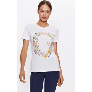 T-shirt Guess z nadrukiem z okrągłym dekoltem w młodzieżowym stylu