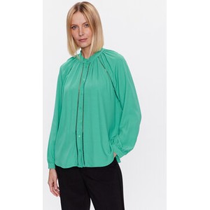 Zielona bluzka Seidensticker z długim rękawem w stylu casual