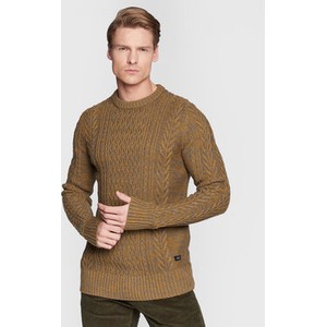 Brązowy sweter Blend w stylu casual z okrągłym dekoltem