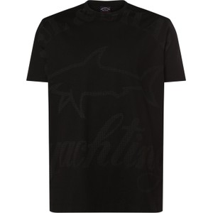 Czarny t-shirt Paul & Shark w stylu casual z krótkim rękawem