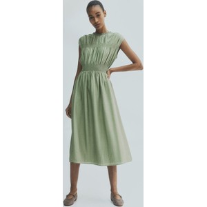 Zielona sukienka H & M z okrągłym dekoltem z tkaniny
